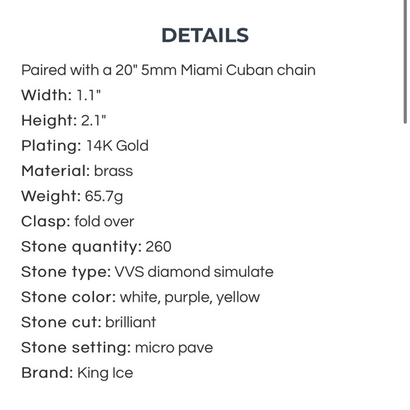 Brand New With Tags King Ice Kobe Bryant Black Mamba silhouette Necklace - Picture 11 of 11